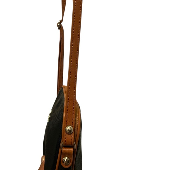 Valentina Black and Tan Italian Crossbody Bag - Picture 11 of 12